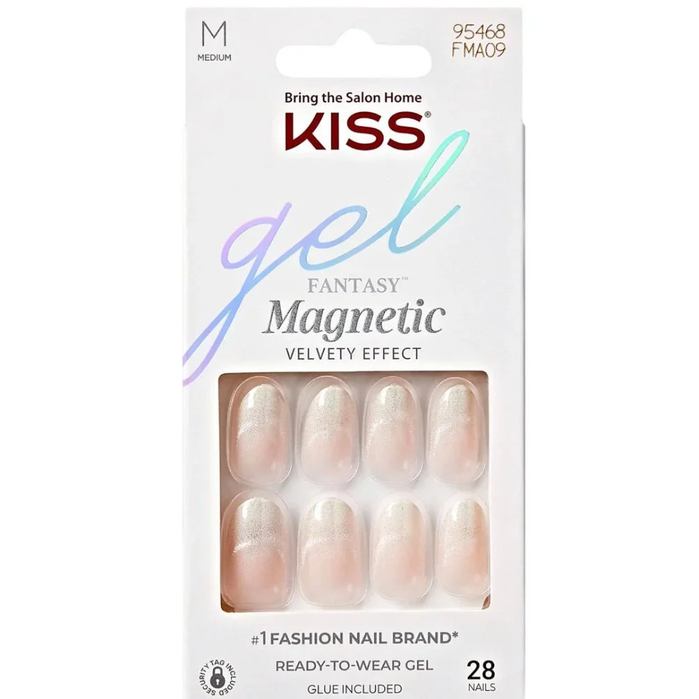 KISS Gel Fantasy Magnetic Medium Length Nails - Chime Splash